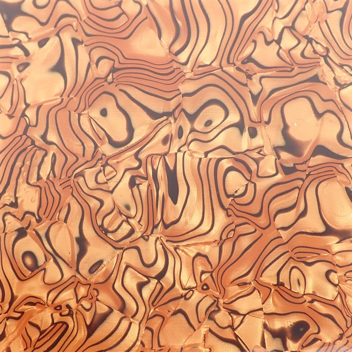 [Incudo] Brown Tiger Shell Celluloid Laminate Acrylic Sheet - 98x98x3mm, Sample