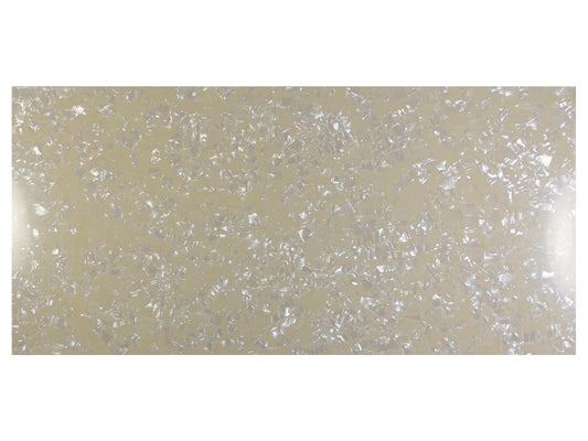 Borderlands Cream Pearloid PVC Sheet - 630x240x2.5mm (24.8x9.45x0.1"), 4-Ply