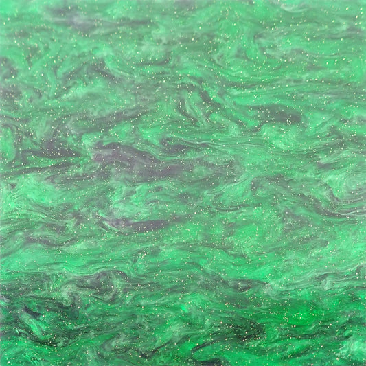 Incudo Green/Purple Glittering Smoky Acrylic Sheet - 150x125x3mm