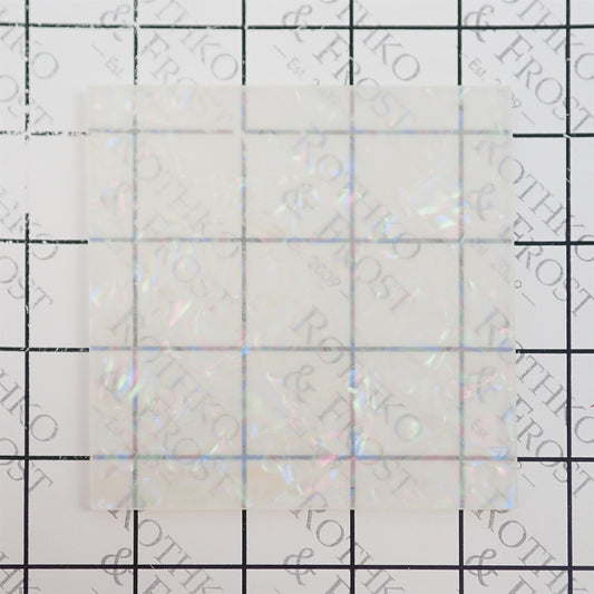 Incudo Pearl White Pearloid Celluloid Laminate Acrylic Sheet - 300x200x3mm (11.8x7.87x0.12")