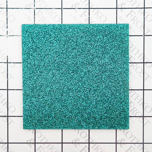 [Incudo] Emerald Green Glitter Acrylic Sheet - 98x98x3mm, Sample