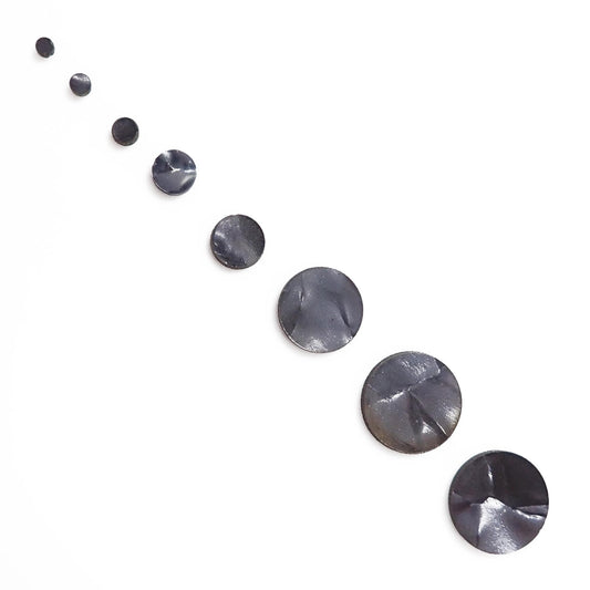 [Incudo] Black Pearloid Celluloid Dot Inlays - 5mm, Pack of 20, Circle