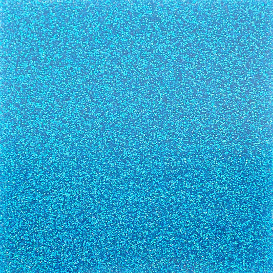 Incudo Cyan Blue 2-Sided Holographic Glitter Acrylic Sheet - 98x98x3mm (3.9x3.86x0.12"), Sample