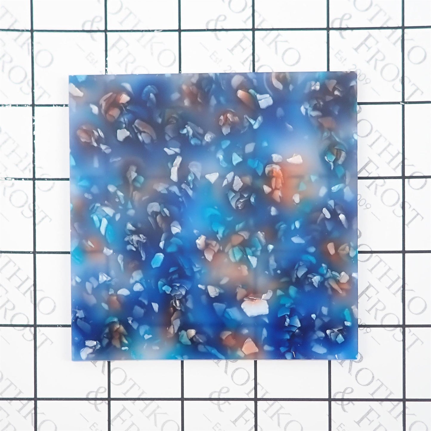 Incudo Steel Blue Crystal Acrylic Sheet - 400x300x3mm (15.7x11.81x0.12")