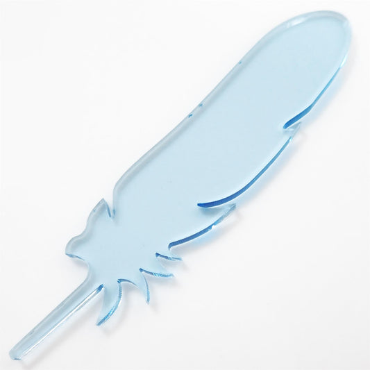 [R&F] Glass Look Cast Acrylic Feather Decorations, 100mm (Style 6) (Pack of 5)