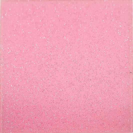 [Incudo] Pink Transparent Glitter Acrylic Sheet - 150x125x3mm