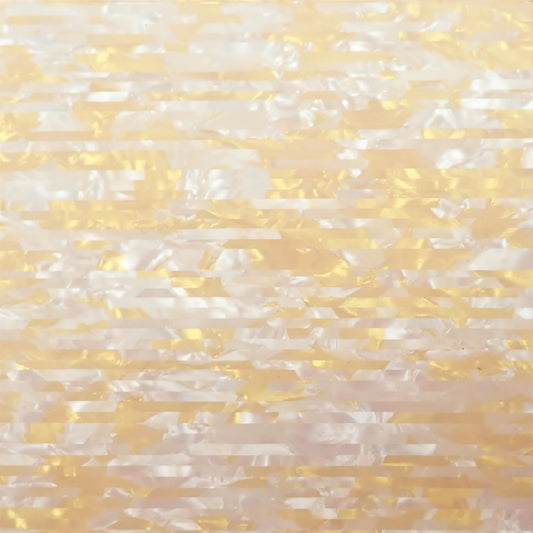 Incudo White and Gold Confetti Celluloid Laminate Acrylic Sheet - 300x250x3mm