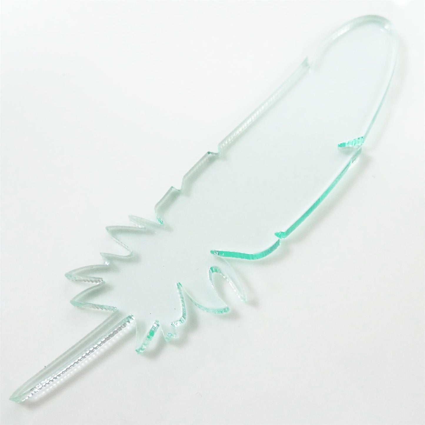 [R&F] Glass Look Cast Acrylic Feather Decorations, 100mm (Style 10) (Pack of 6)