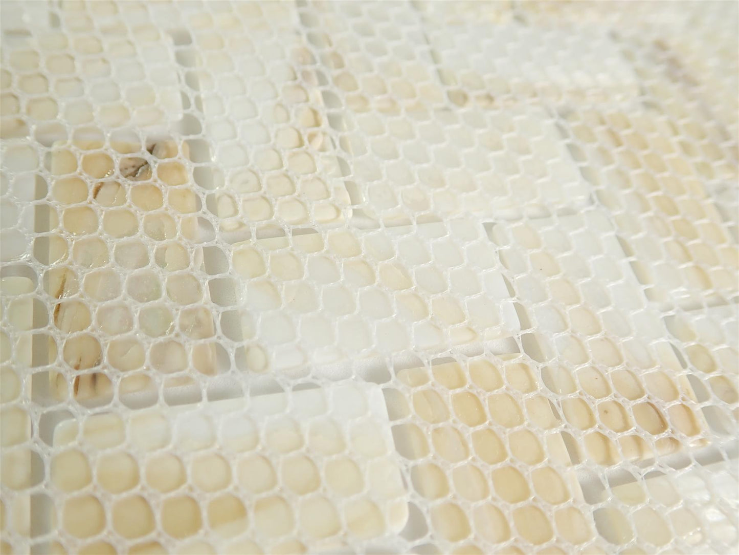 Incudo White Herringbone Mosaic Mother of Pearl Tiles - 270x280x2mm (10.6x11.02x0.08"), Pack of 13, 0.98 Sq. M