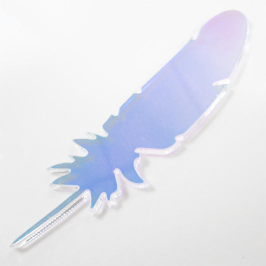 [R&F] Clear Rainbow Celluloid Laminate Acrylic Feather Decorations, 100mm (Style 10) (Pack of 6)