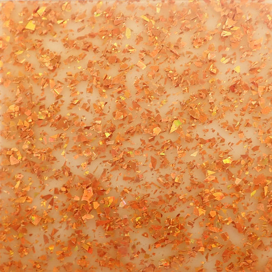 Incudo Rich Gold Transparent Chunky Glitter Acrylic Sheet - 300x250x3mm