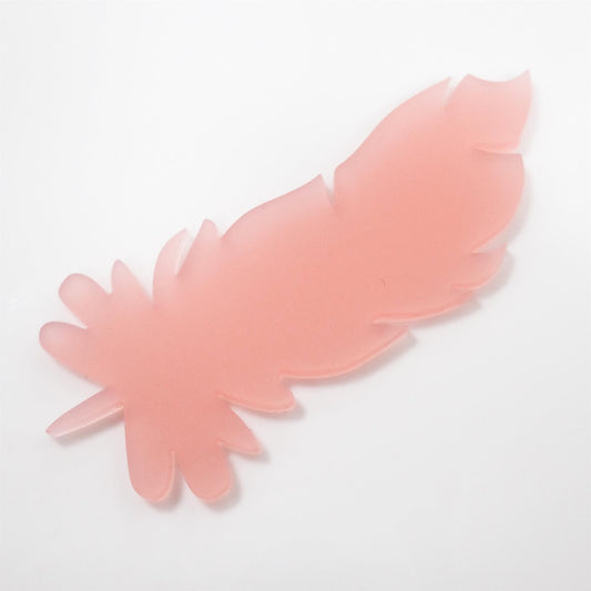 [R&F] Blush Pink Acrylic Feather Decorations, 100mm (Style 7) (Pack of 4)