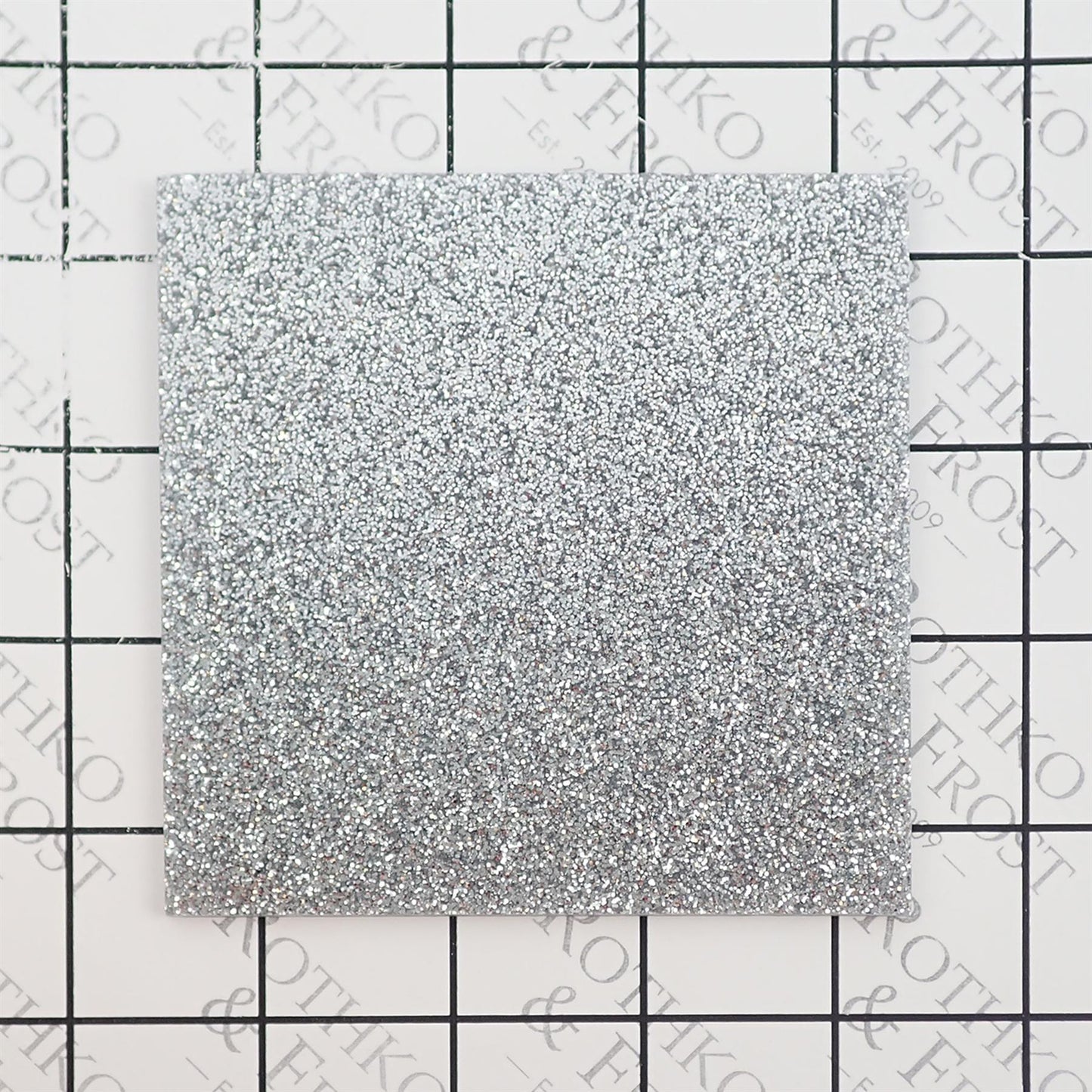 Incudo Silver 2-Sided Glitter Acrylic Sheet - 300x200x3mm (11.8x7.87x0.12")