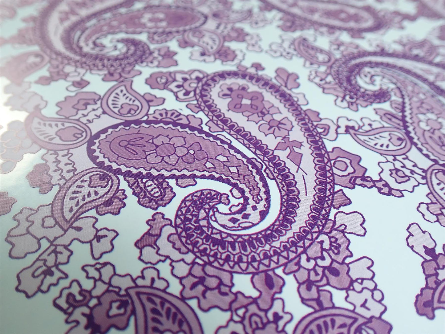 Luthitec Clear Backed Purple Paisley Paper Decal Sheet - 420x295mm (16.5x11.61")
