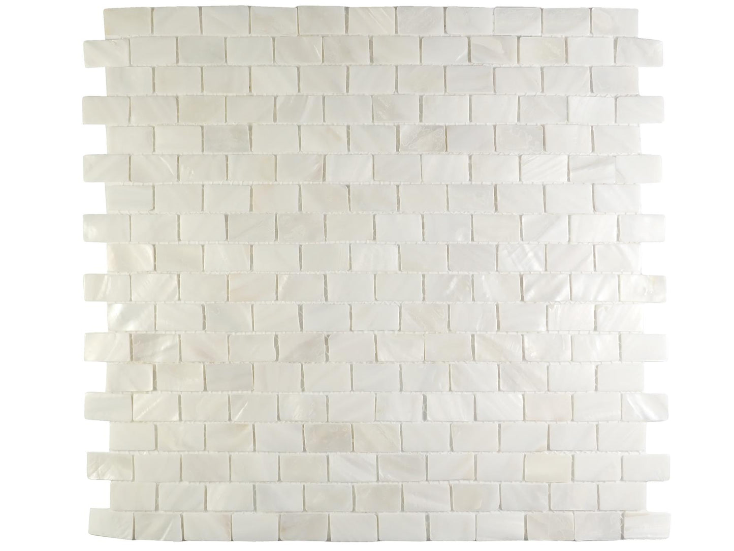 Incudo White Metro Mosaic Mother of Pearl Tiles - 285x300x2mm (11.2x11.81x0.08"), Pack of 12, 1.03 Sq. M