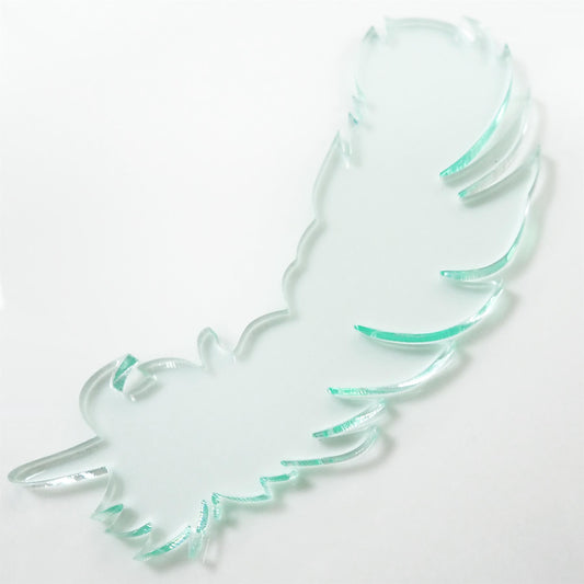 [R&F] Glass Look Cast Acrylic Feather Decorations, 100mm (Style 5) (Pack of 3)