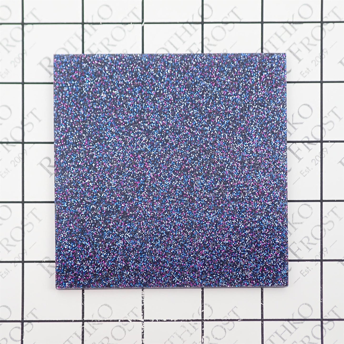 Incudo Blue 2-Sided Holographic Glitter Acrylic Sheet - 300x200x3mm (11.8x7.87x0.12")