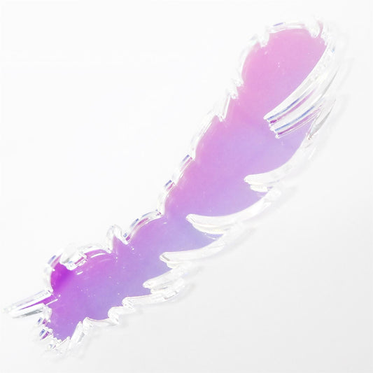 [R&F] Clear Rainbow Celluloid Laminate Acrylic Feather Decorations, 100mm (Style 5) (Pack of 3)
