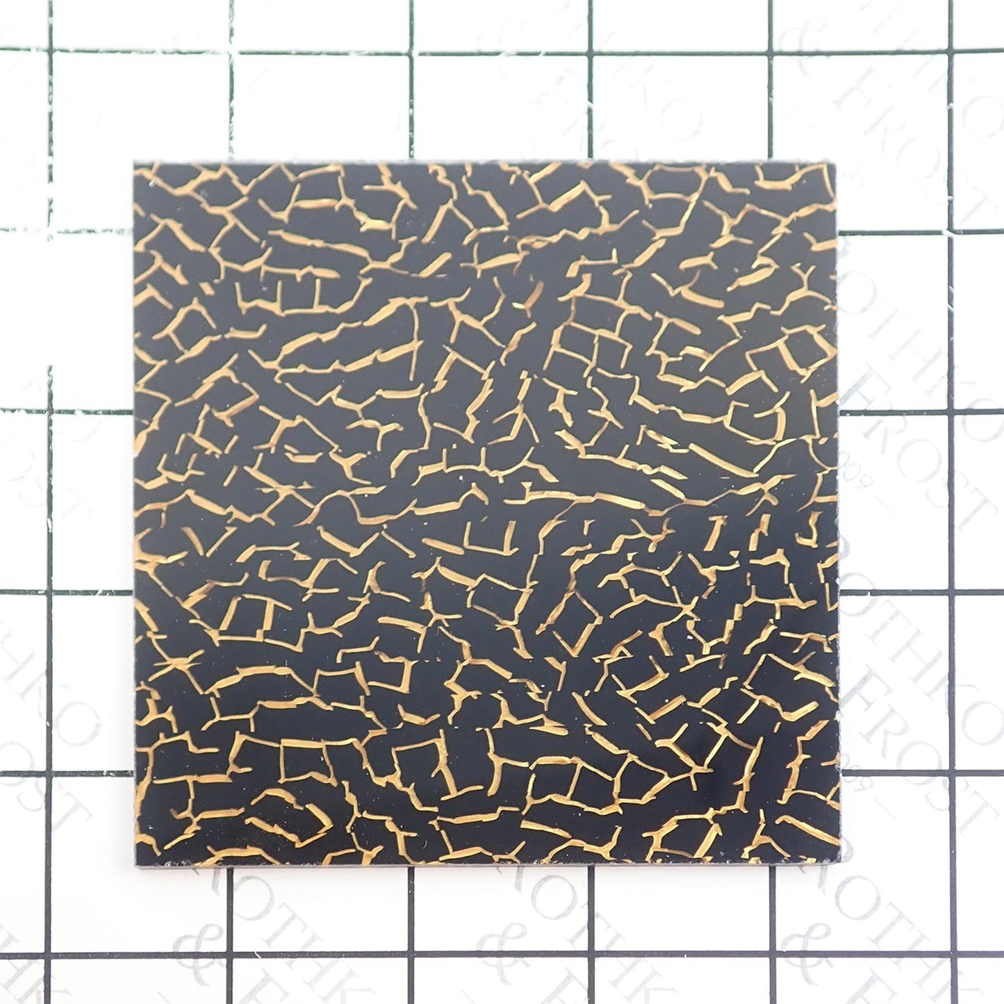 Incudo Black Crackle Celluloid Laminate Acrylic Sheet - 300x250x3mm
