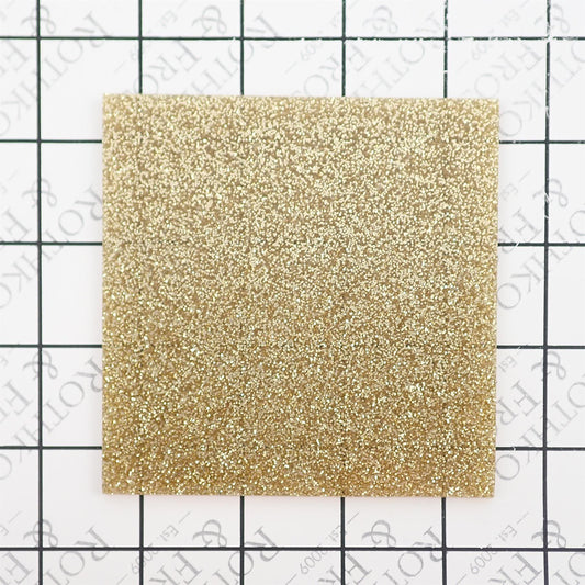 Incudo Light Gold Glitter Acrylic Sheet - 250x150x3mm