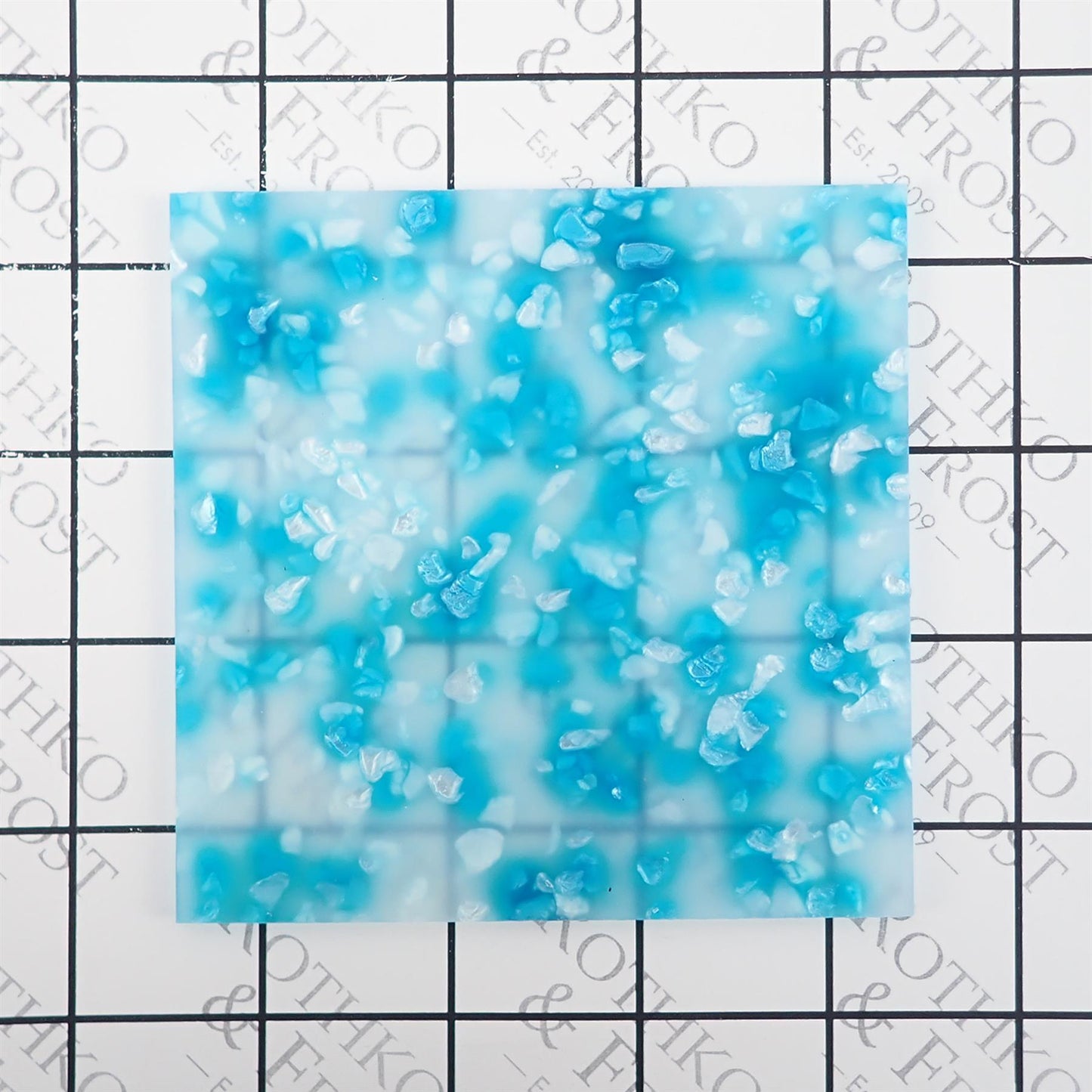 Incudo Cyan Blue Crystal Acrylic Sheet - 300x250x3mm