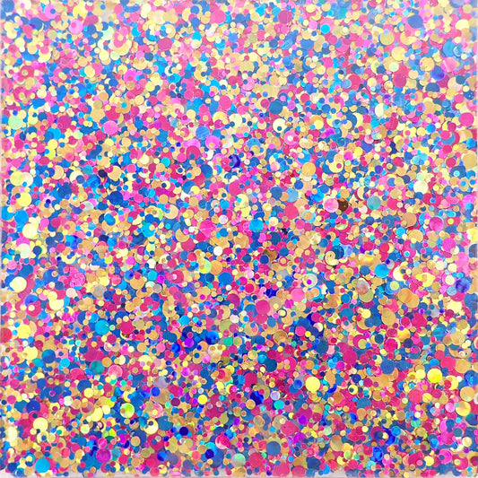 Incudo Multi-Colour 2-Sided Chunky Glitter Acrylic Sheet - 300x200x3mm (11.8x7.87x0.12")