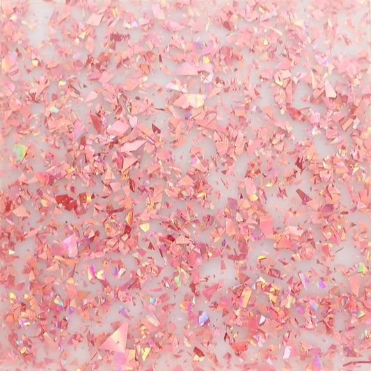Incudo Rose Gold Transparent Chunky Glitter Acrylic Sheet - 300x250x3mm