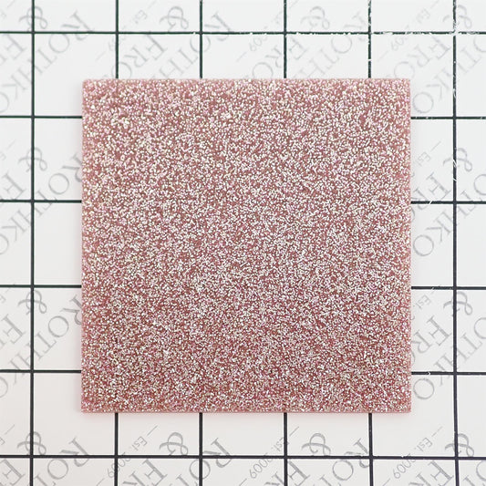 Incudo Rose Gold Glitter Acrylic Sheet - 300x250x3mm