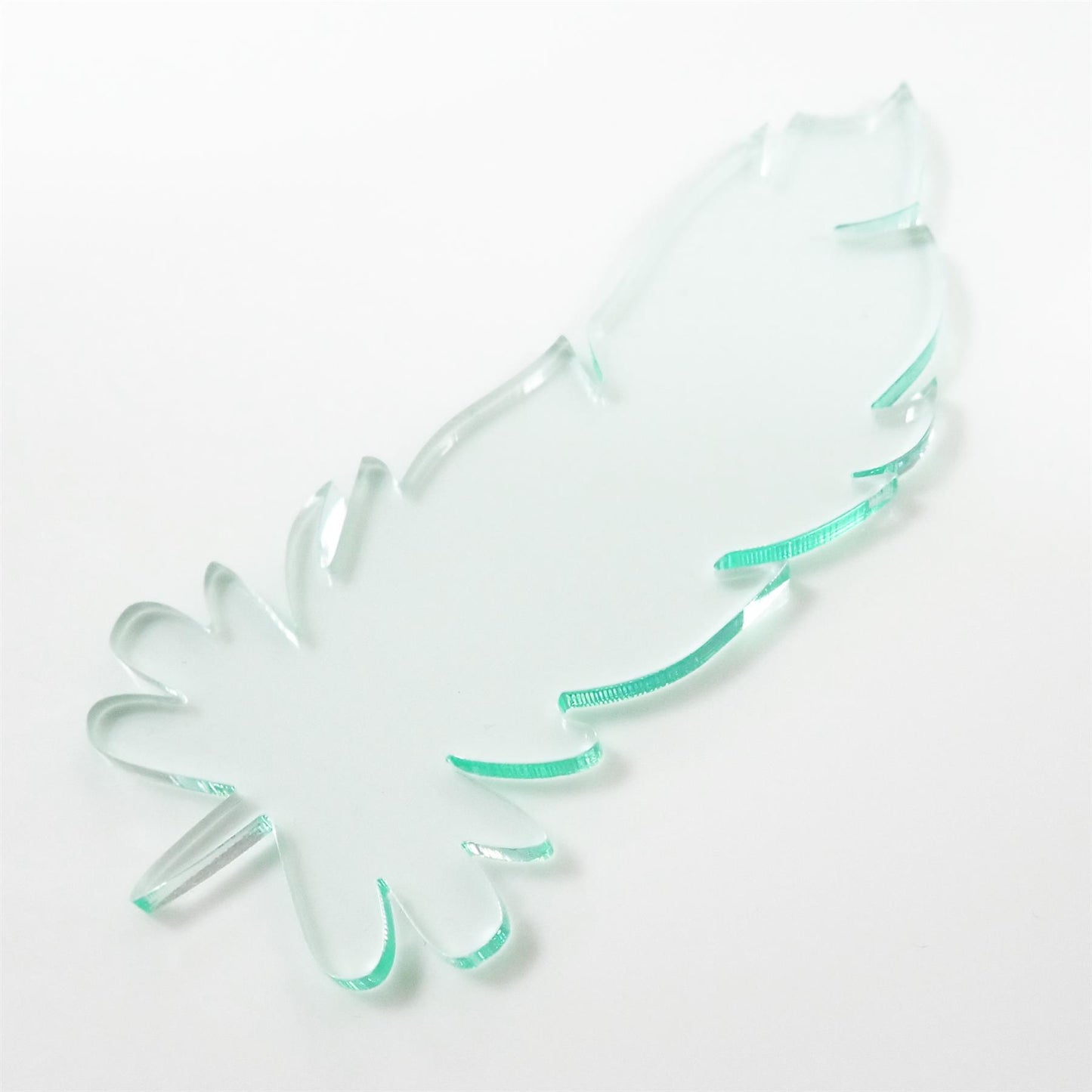 [R&F] Glass Look Cast Acrylic Feather Decorations, 100mm (Style 7) (Pack of 4)