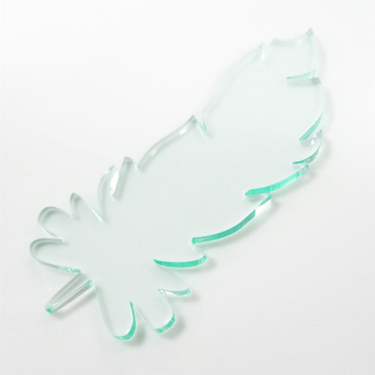 [R&F] Glass Look Cast Acrylic Feather Decorations, 100mm (Style 7) (Pack of 4)