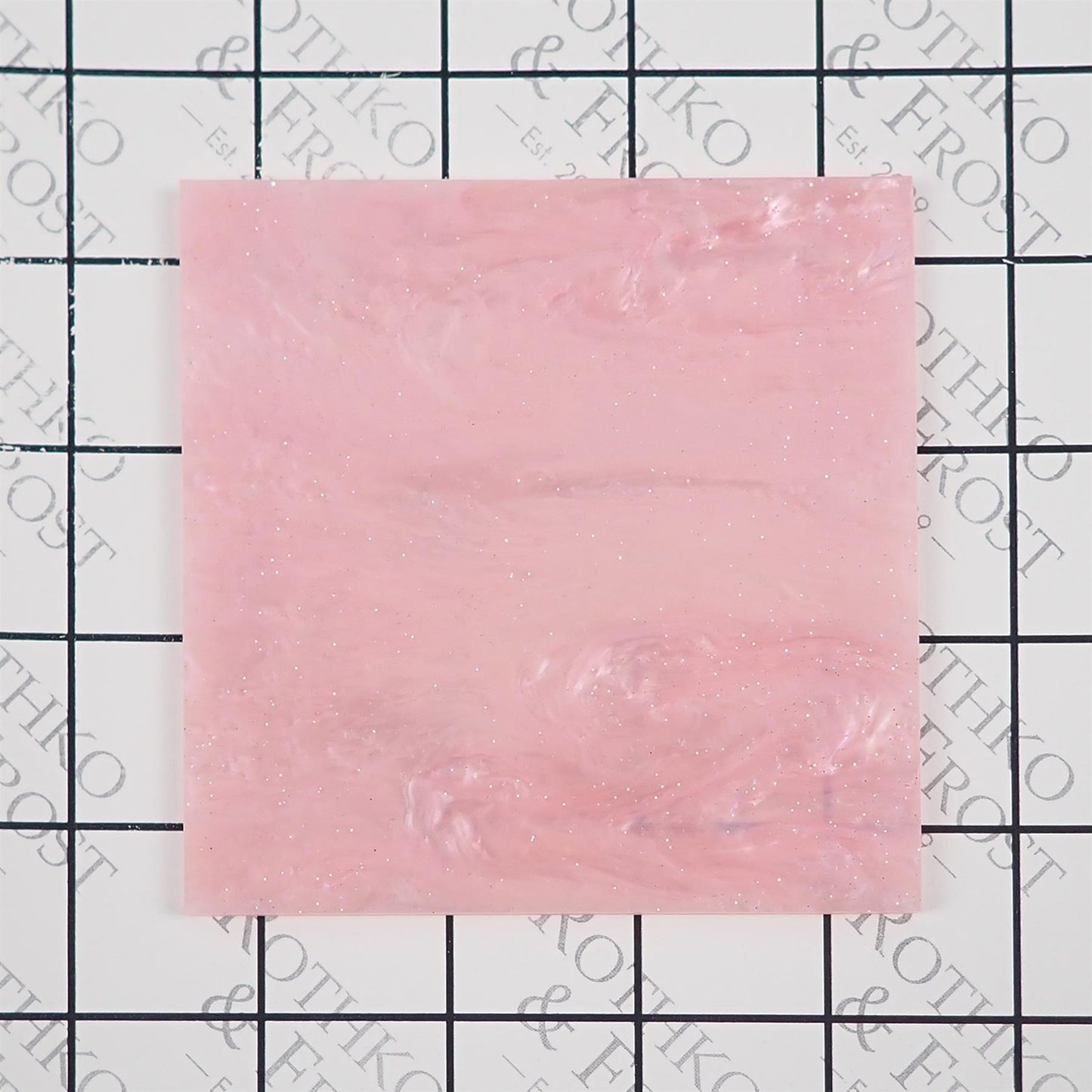 Incudo Baby Pink Glittering Smoky Acrylic Sheet - 400x300x3mm (15.7x11.81x0.12")