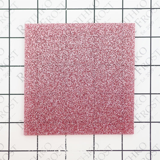 Incudo Pink Rose Glitter Acrylic Sheet - 500x300x3mm