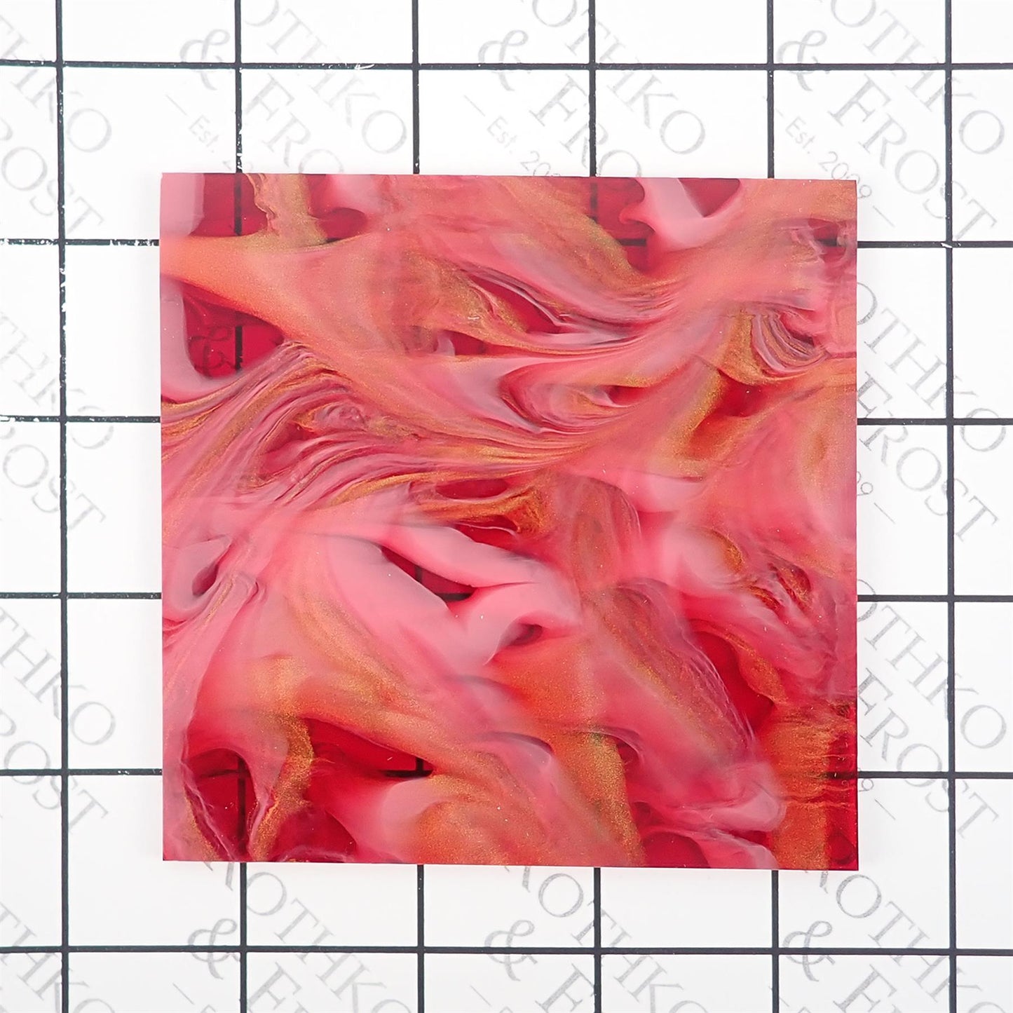 Incudo Red Inky Acrylic Sheet - 250x150x3mm