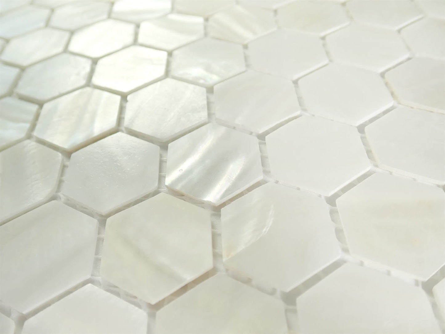 Incudo White Hexagon Mosaic Mother of Pearl Tile - Sample