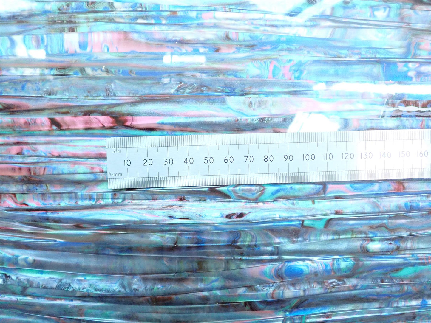 Incudo Abalone Striped Pearl Celluloid Veneer / Wrap - 1600x700x0.17mm (63x27.56x0.007")