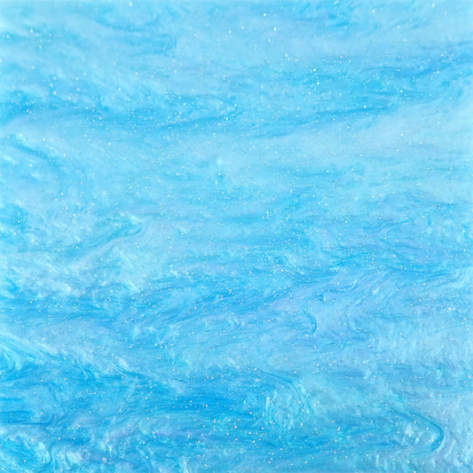 Incudo Sky Blue Glittering Pearl Acrylic Sheet - 300x200x3mm (11.8x7.87x0.12")