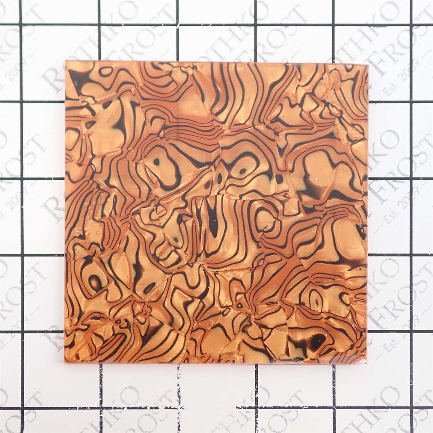Incudo Brown Tiger Shell Celluloid Laminate Acrylic Sheet - 300x200x3mm (11.8x7.87x0.12")