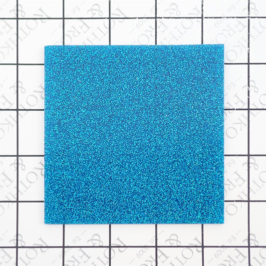 Incudo Cyan Blue 2-Sided Holographic Glitter Acrylic Sheet - 400x300x3mm (15.7x11.81x0.12")