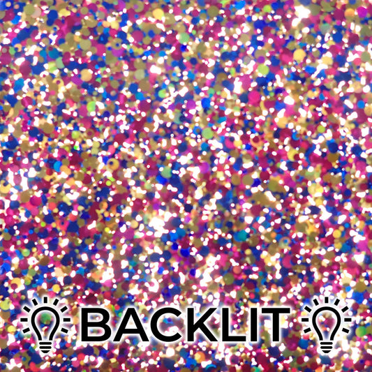 Incudo Multi-Colour 2-Sided Chunky Glitter Acrylic Sheet - 400x300x3mm (15.7x11.81x0.12")