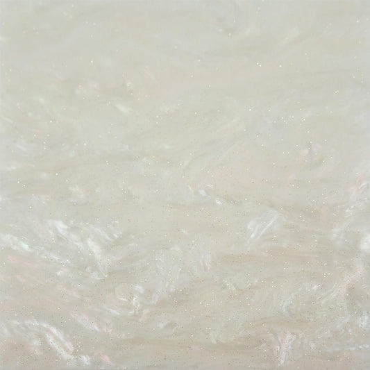 Incudo White Glittering Pearl Acrylic Sheet - 300x200x3mm (11.8x7.87x0.12")