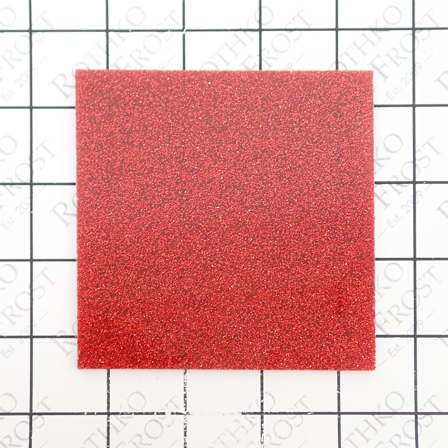 Incudo Red 2-Sided Glitter Acrylic Sheet - 300x200x3mm (11.8x7.87x0.12")