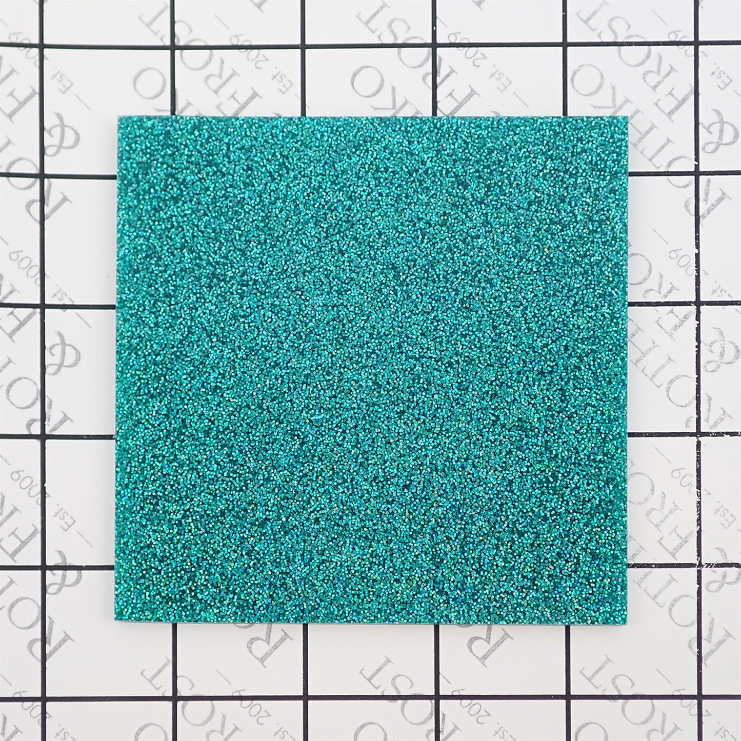 Incudo Emerald Green 2-Sided Holographic Glitter Acrylic Sheet - 98x98x3mm (3.9x3.86x0.12"), Sample