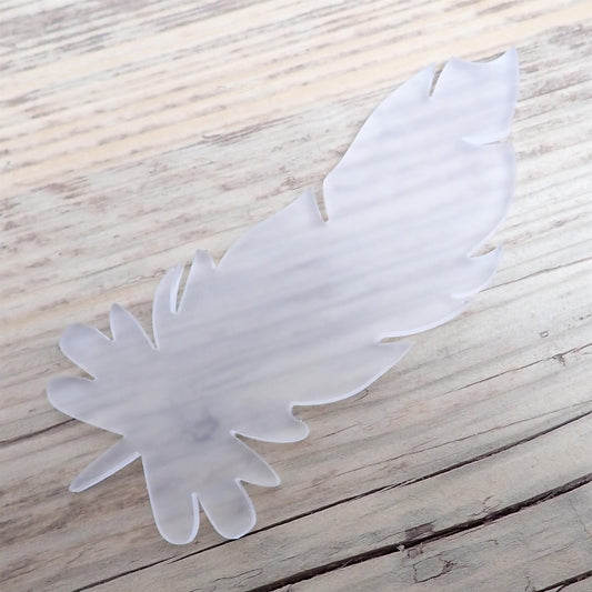 [R&F] Frosted Cast Acrylic Feather Decorations, 100mm (Style 7) (Pack of 4)