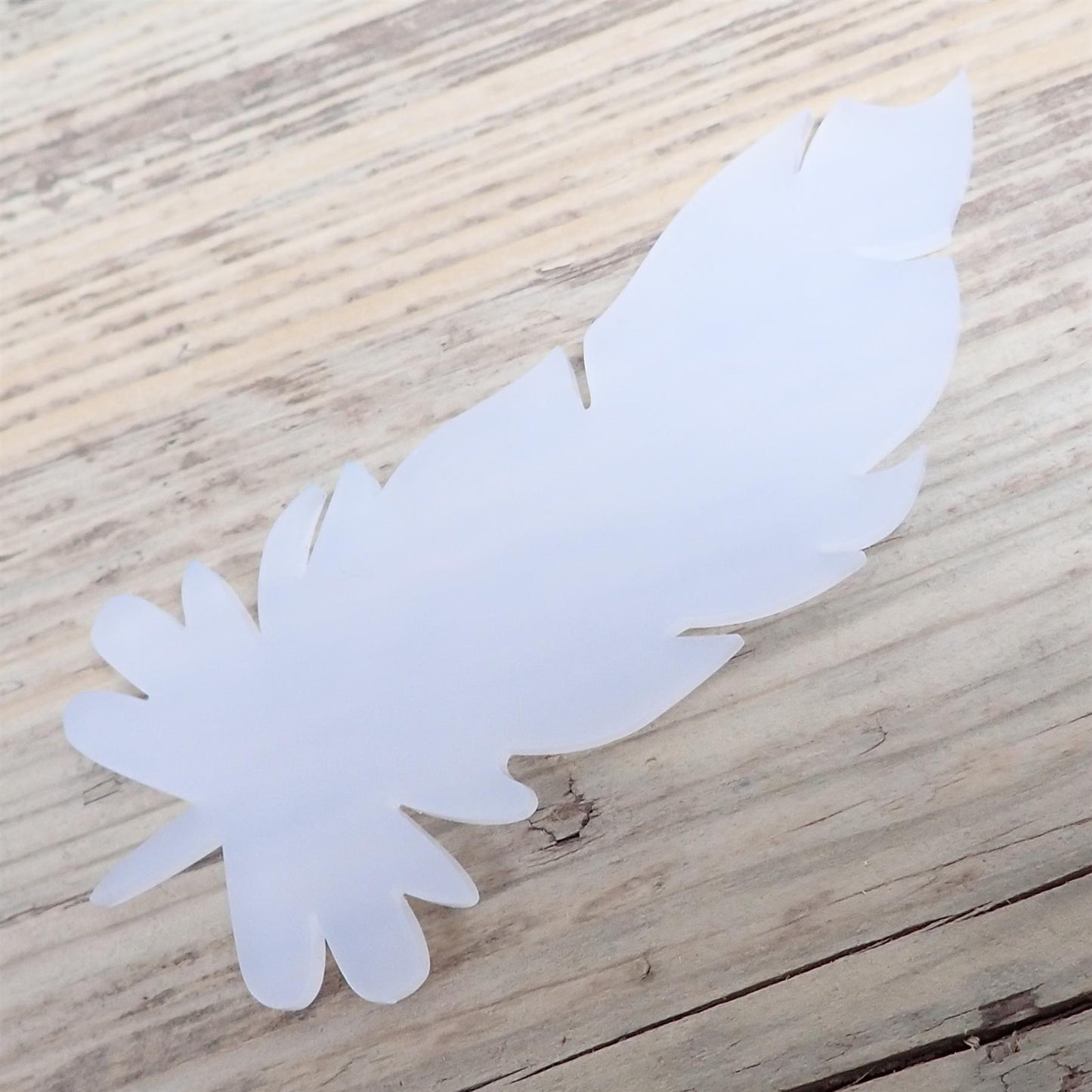 [R&F] Polar White Cast Acrylic Feather Decorations, 100mm (Style 7) (Pack of 4)