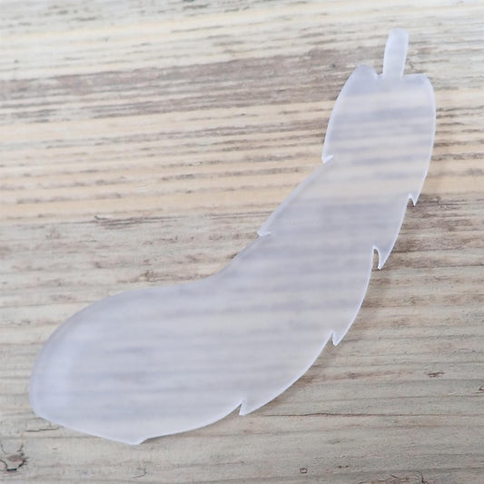 [R&F] Frosted Cast Acrylic Feather Decorations, 100mm (Style 4) (Pack of 4)