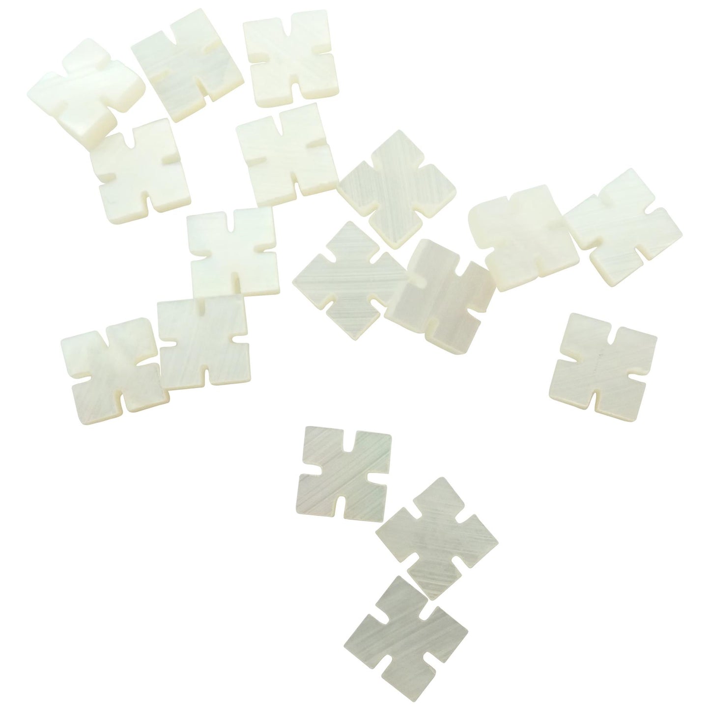 Incudo White Pearl Mother of Pearl Notched Square Inlays - 5mm (0.197"), Pack of 20