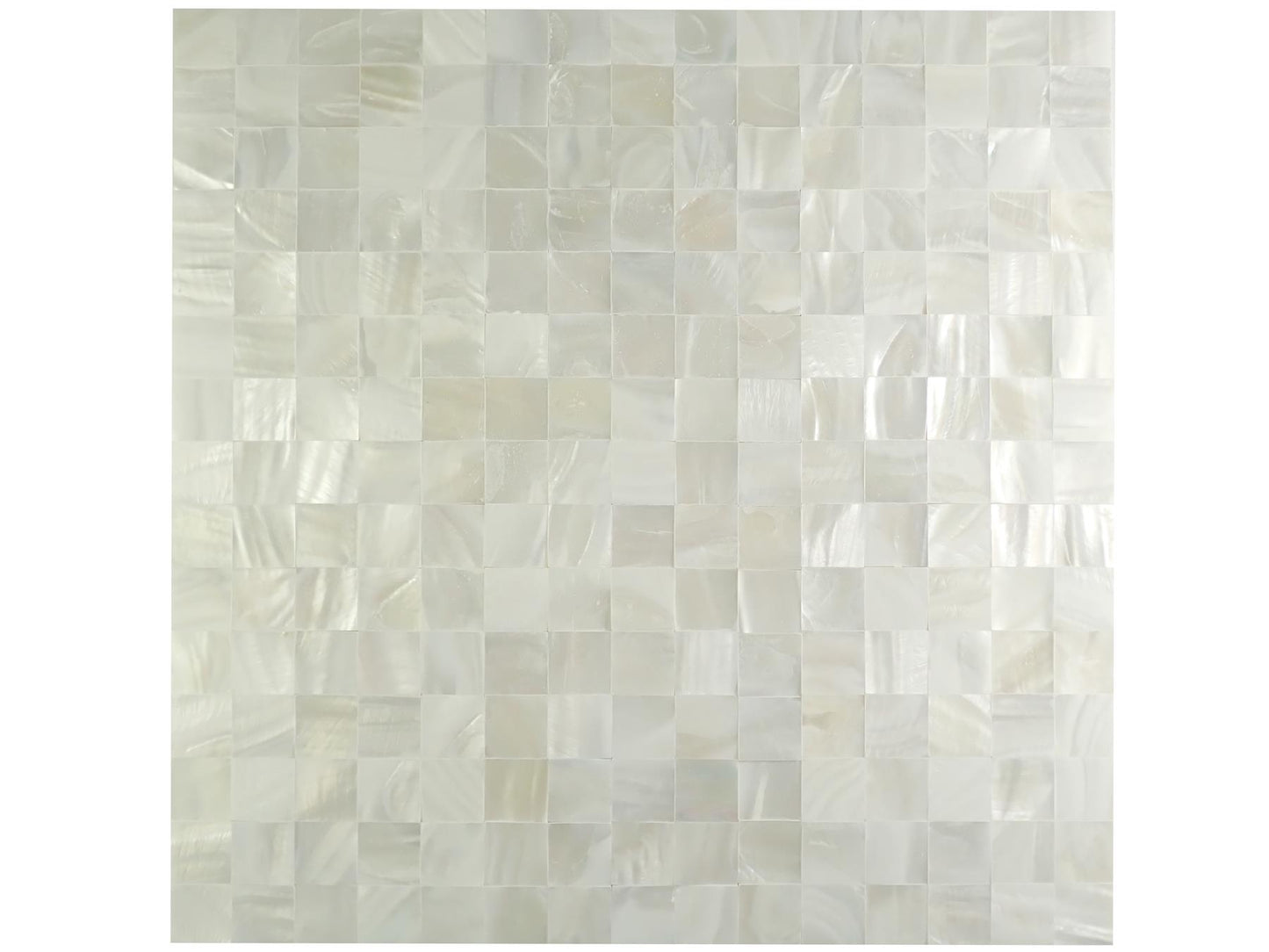 Incudo White Gapless Square Mosaic Mother of Pearl Tile - 300x300x2mm (11.8x11.81x0.08")