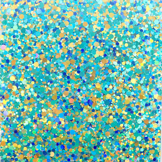 Incudo Cyan Blue Chunky Glitter Acrylic Sheet - 400x300x3mm