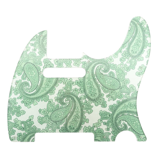 Incudo Pearl Green Backed Green Paisley Acrylic Telecaster Guitar Pickguard