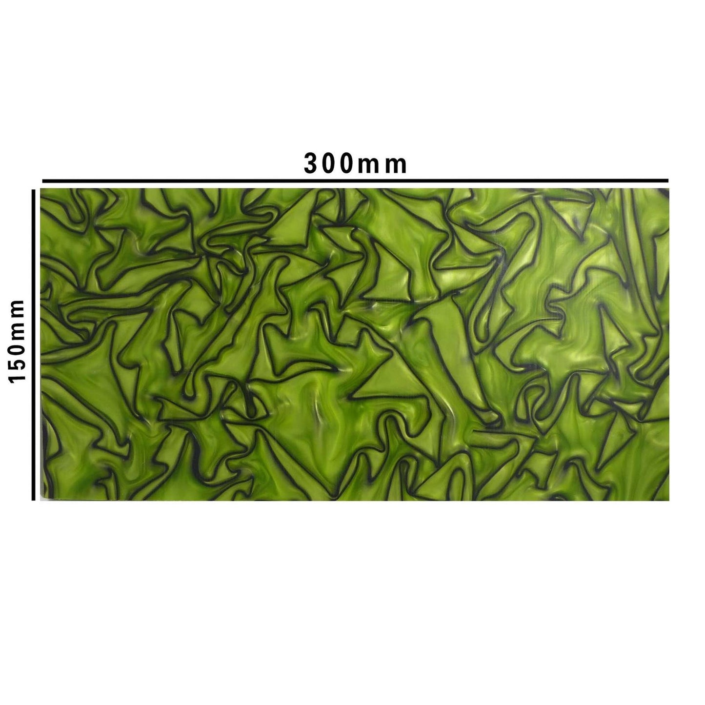 [Incudo] Toxic Green/Black Abstract Kirinite Acrylic Sheet - 304.8x152.4x6.35mm